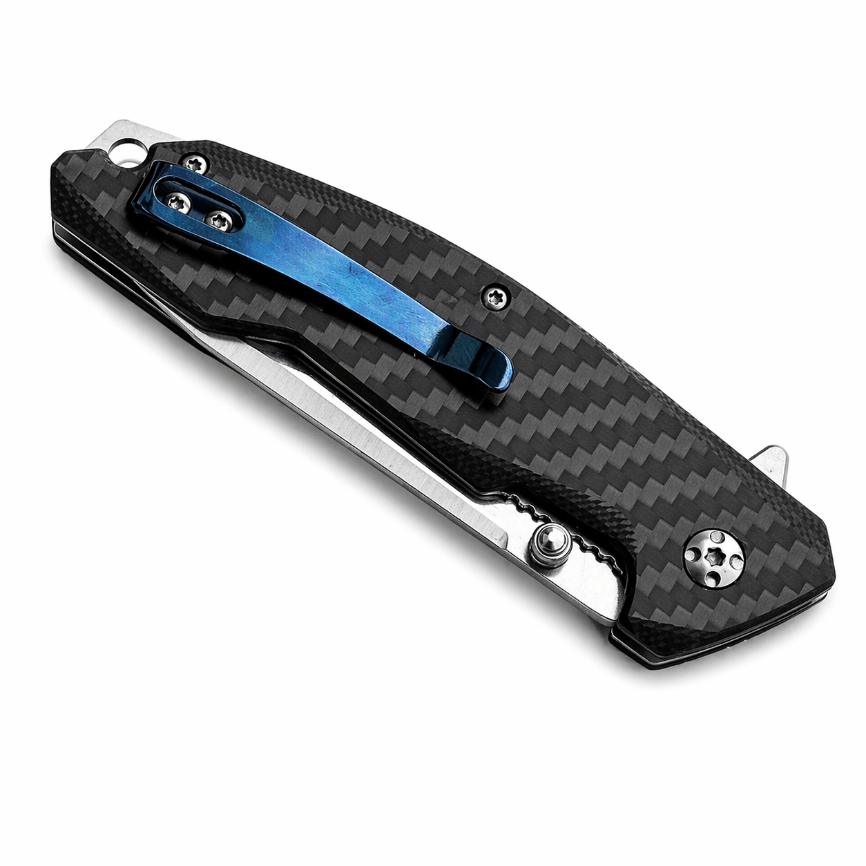 Briceag Black Airsoft cu mâner din carbon