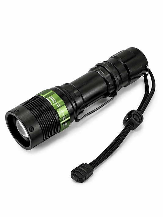 Lanternă tactică LED BlackAirsoft GREENFORGE cu Zoom, baterie Li-ion