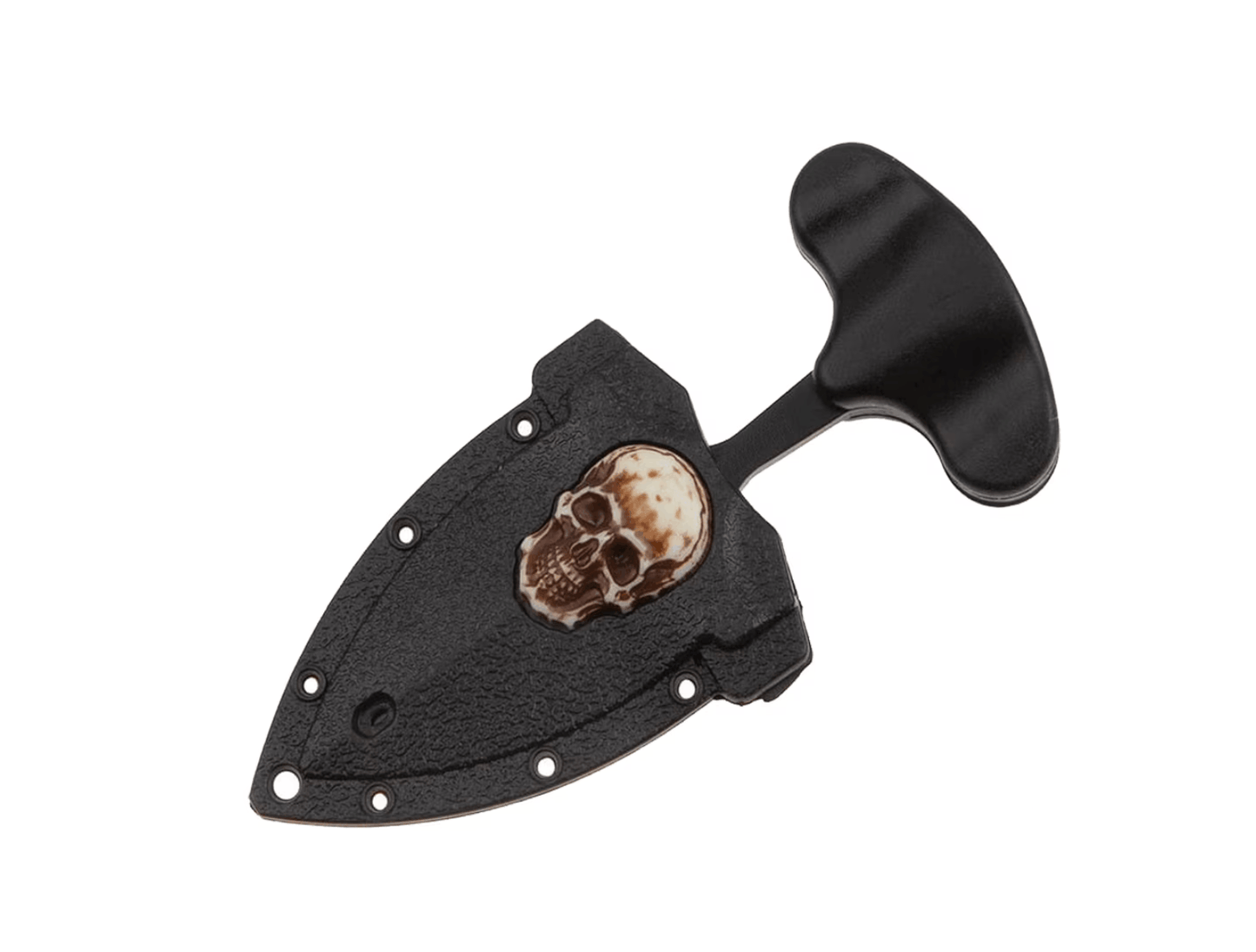 Cuțit de gât cu teacă și lanț cu craniu