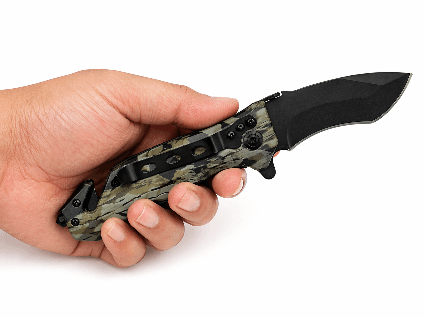 Cuțit pliabil cu mâner camuflaj