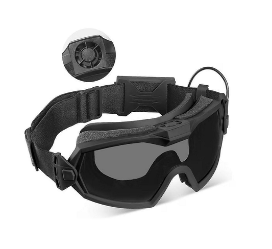 Masca tactică de protecție, ochelari cu ventilator integrat, Anti-Fog