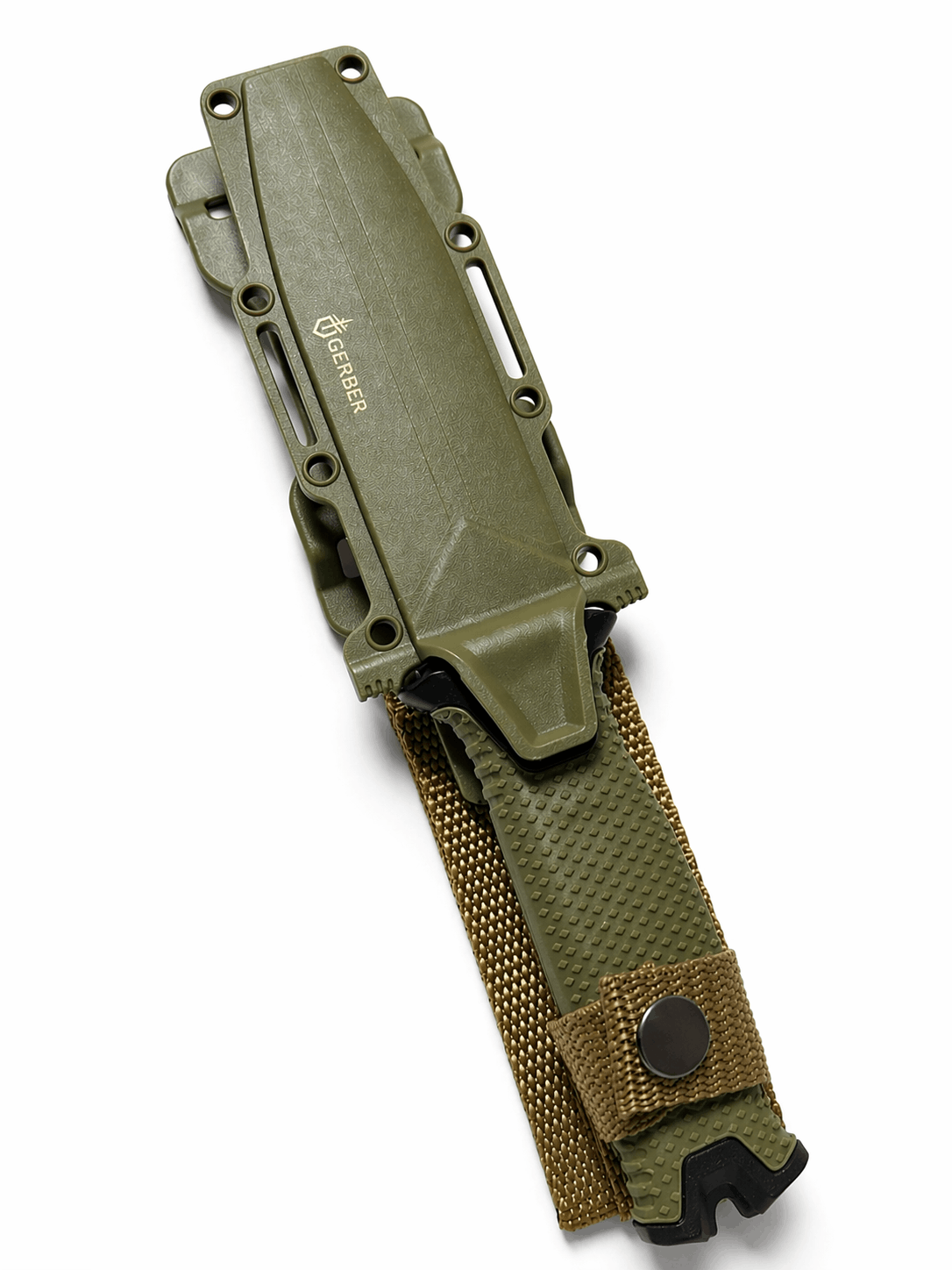 Cuțit tactic cu teacă pentru purtare orizontală și verticală