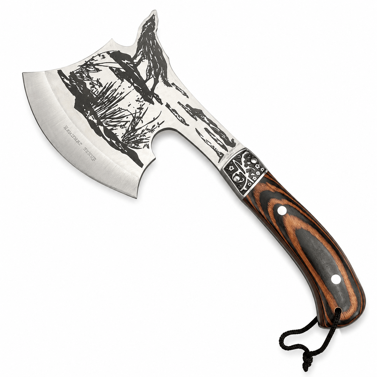 Topor de camping compact cu husă din oțel inoxidabil