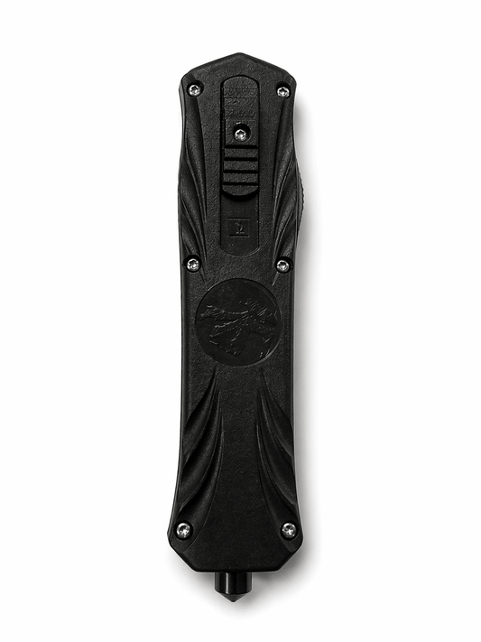 Cuțit automat Black Airsoft cu lamă rabatabilă