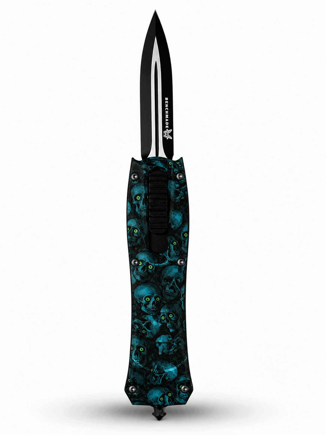 Cuțit automat Black Airsoft Inferno OTF cu lamă retractabilă