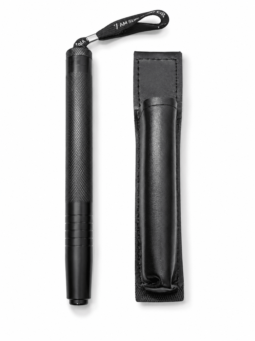 Baston telescopic de oțel Black Airsoft DEFENDER 50cm cu toc de piele