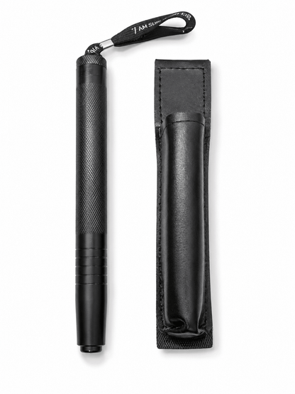 Baston telescopic de oțel Black Airsoft DEFENDER 50cm cu toc de piele