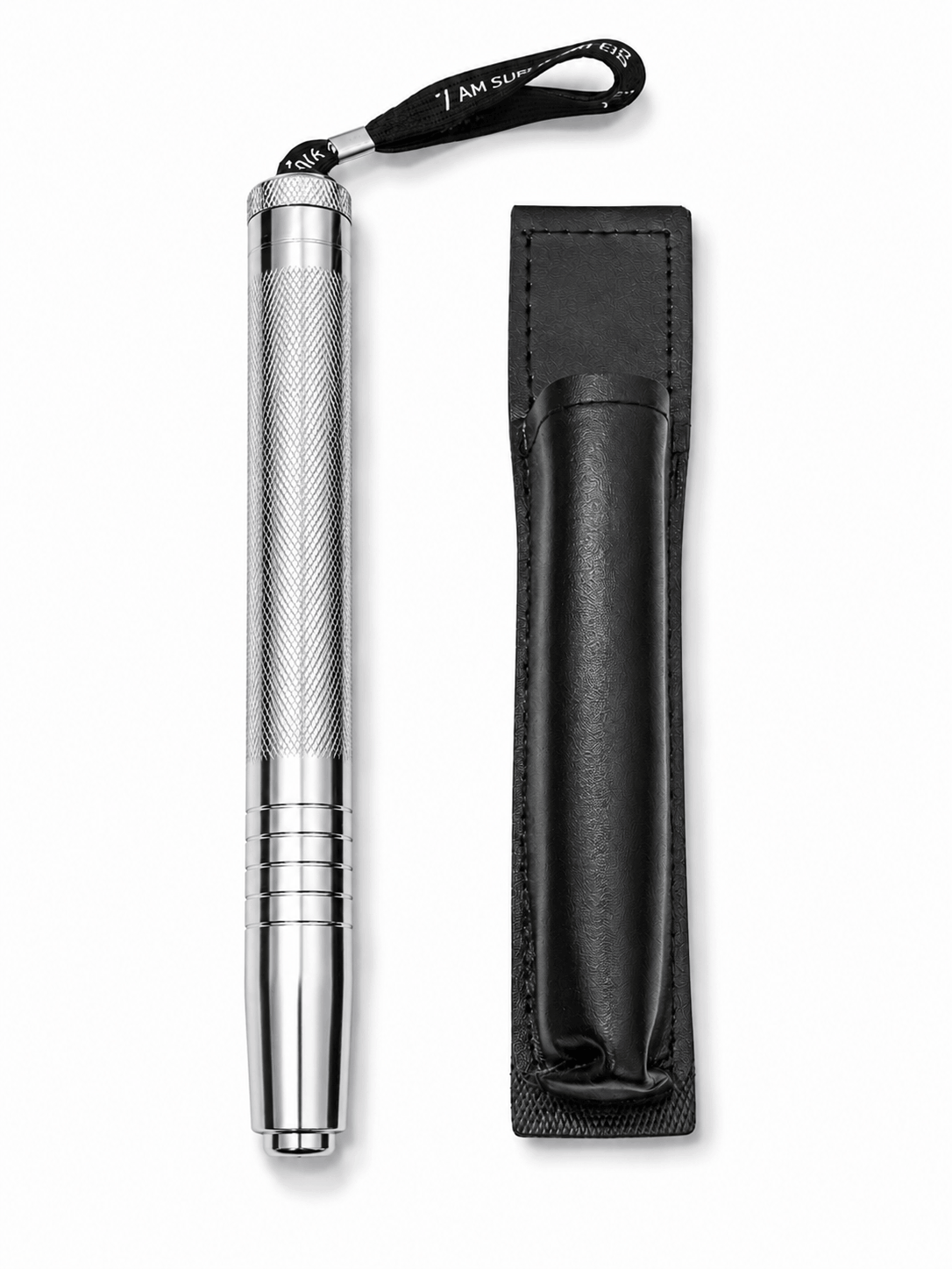 Baston telescopic de oțel Black Airsoft DEFENDER 50cm cu toc de piele