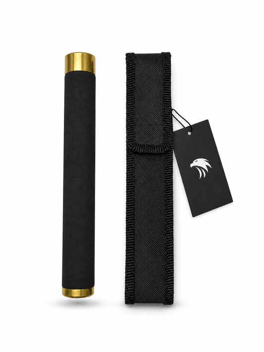 Baston telescopic din oțel Black Airsoft TITAN 52cm cu husă - Crom