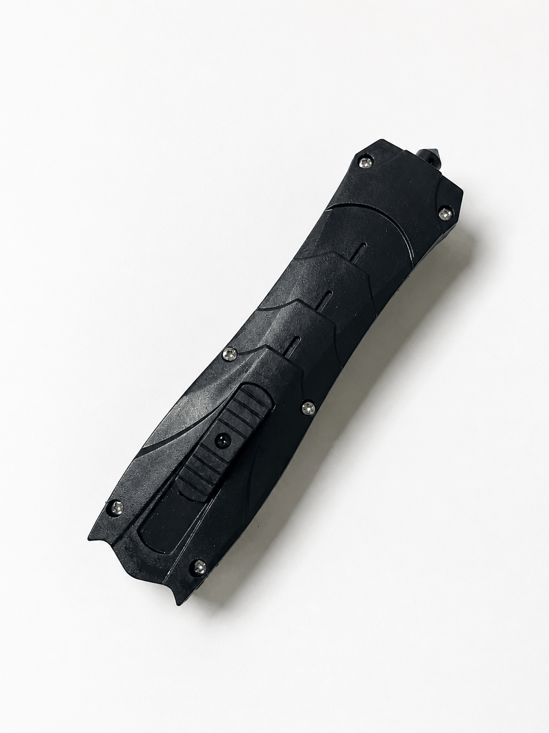 Cuțit automat Black Airsoft Inferno OTF cu lamă retractabilă