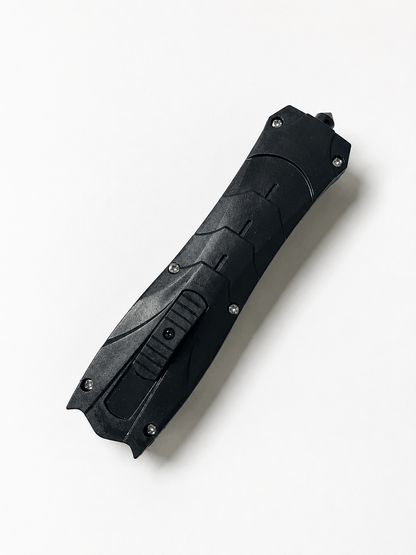 Cuțit automat Black Airsoft Inferno OTF cu lamă retractabilă