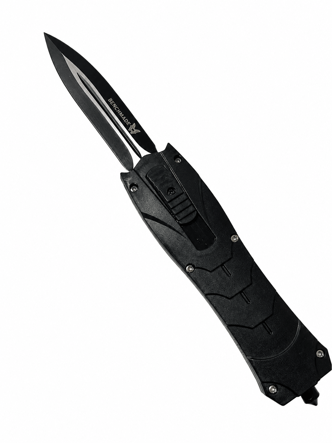 Cuțit automat Black Airsoft Inferno OTF cu lamă retractabilă