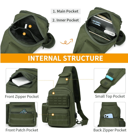 Geantă tactică crossbody neagră Airsoft Tactical Sling Bag