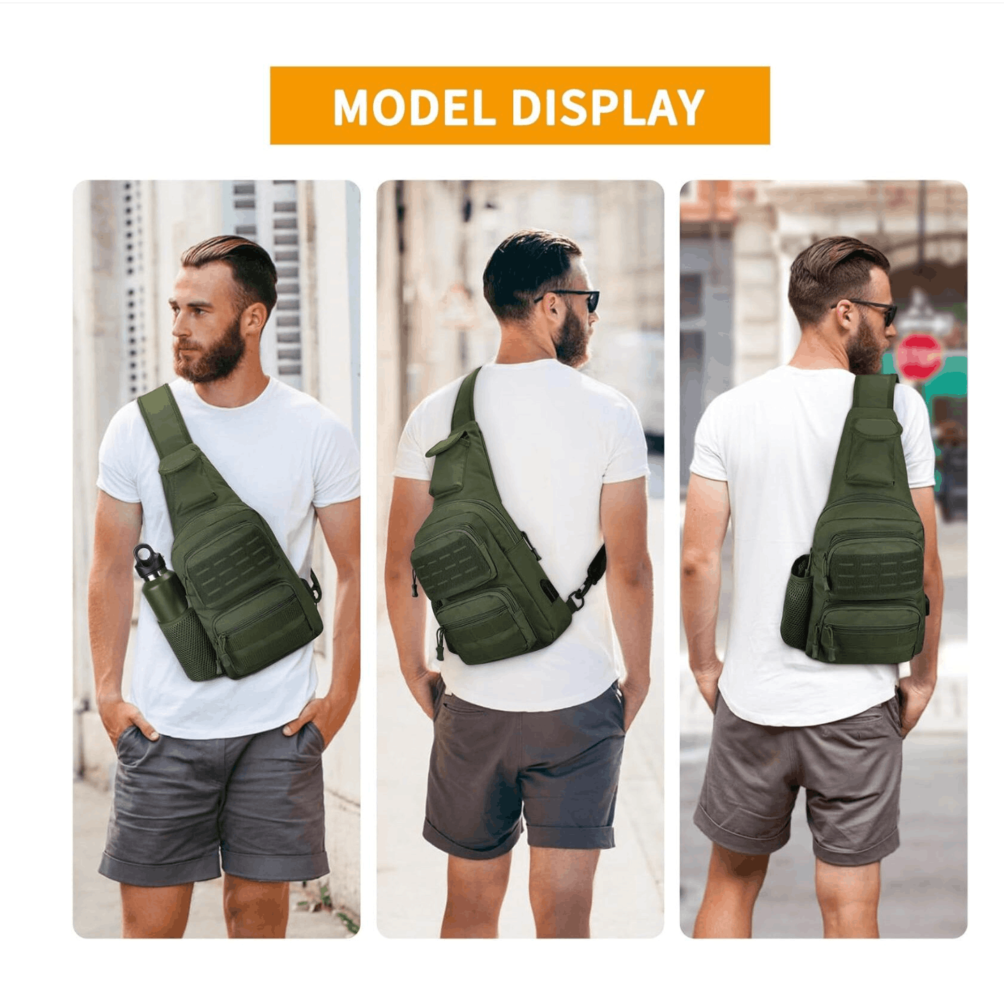 Geantă tactică crossbody neagră Airsoft Tactical Sling Bag