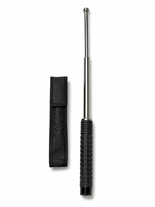 Baston telescopic din oțel Black Airsoft TITAN 52cm cu husă - Crom