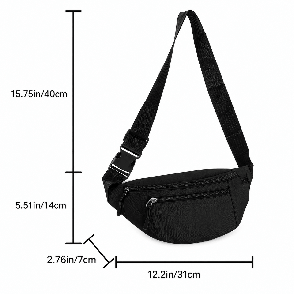 Geantă de talie și umăr BlackAirsoft Dual Zip