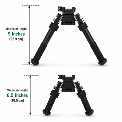 Bipod tactic BlackAirsoft EagleForce 16,5–22,9 cm pentru KeyMod și Picatinny