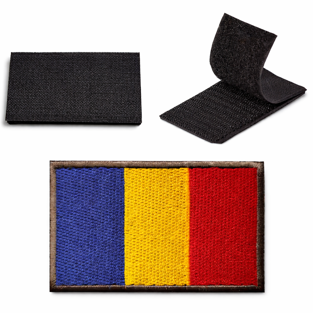 Emblemă brodată, velcro 5x8 cm - steagul României