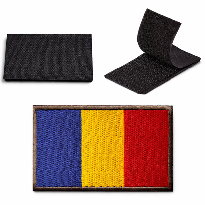 Emblemă brodată, velcro 5x8 cm - steagul României