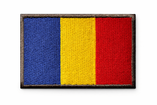 🎁 Patch brodat velcro 5x8 cm - drapelul românesc (100% reducere)