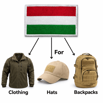 Plasture brodat velcro 5x8 cm - drapel ungar