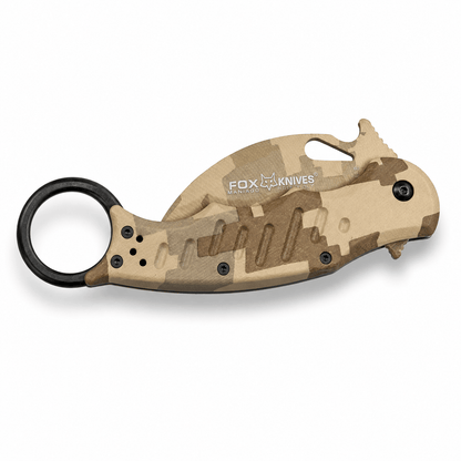 Skládací nůž Karambit Fox Knives N690Co Desert Camo 19.5 cm