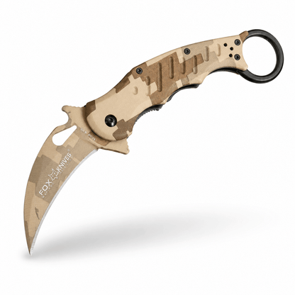 Skládací nůž Karambit Fox Knives N690Co Desert Camo 19.5 cm