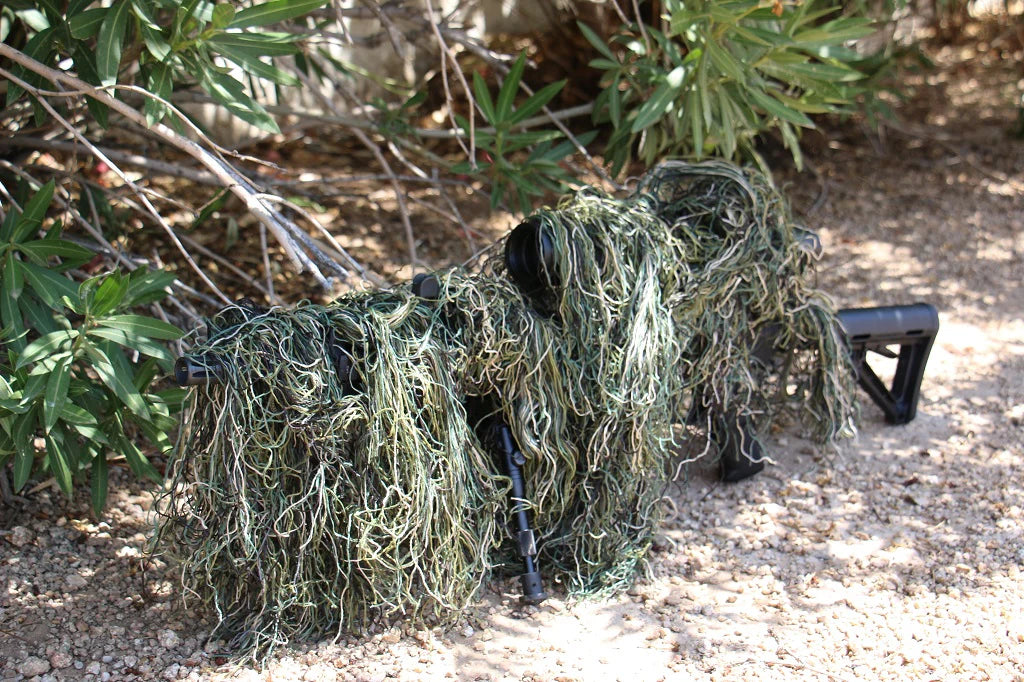 Acoperire camuflaj tip Ghillie pentru armă