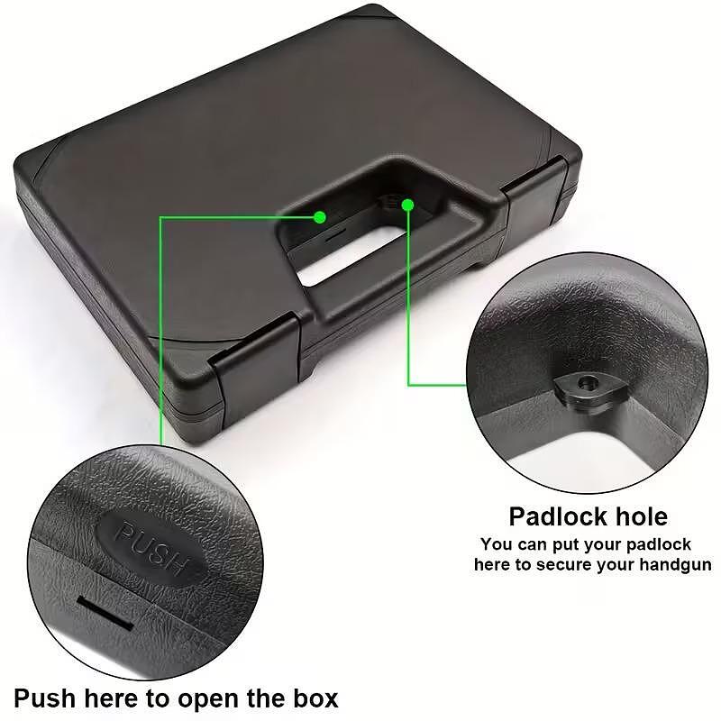 Valiză din plastic pentru pistol cu burete - neagră