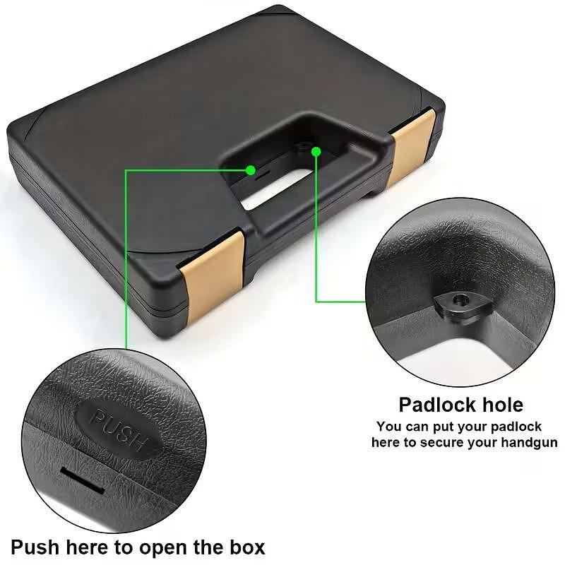 Valiză din plastic pentru pistol cu burete - neagră