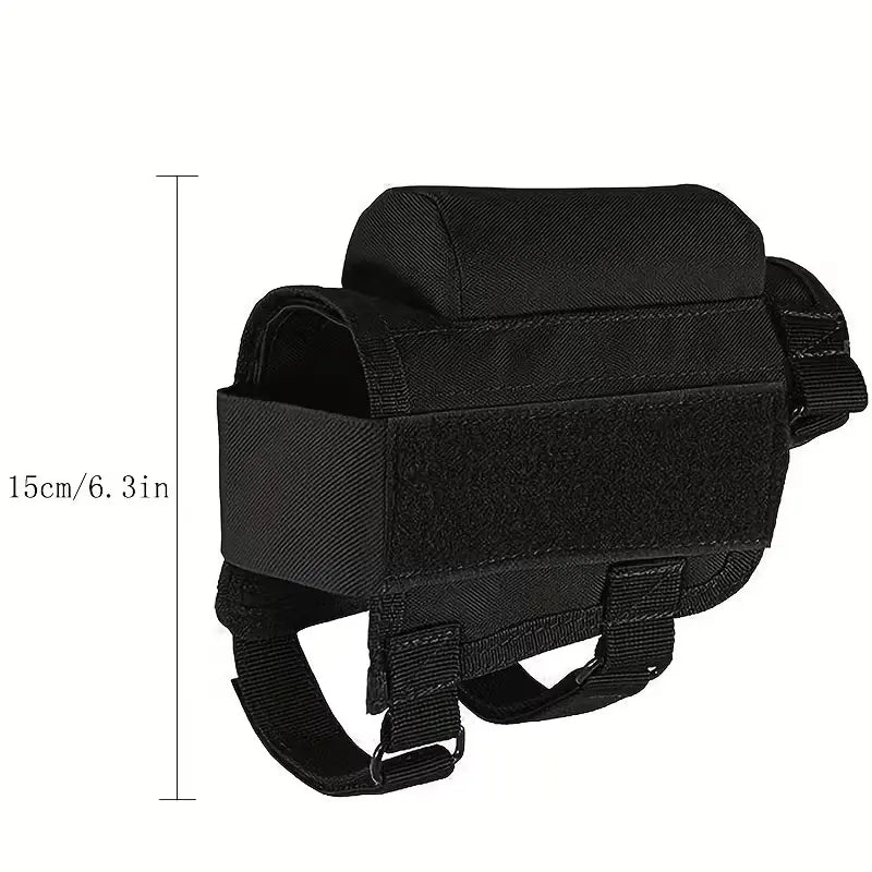 Suport obrazar pentru pat cu buzunare pentru cartușe de vânătoare, negru