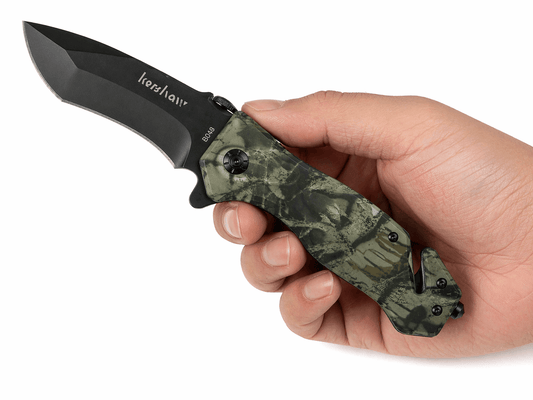 Cuțit pliabil cu mâner camuflaj