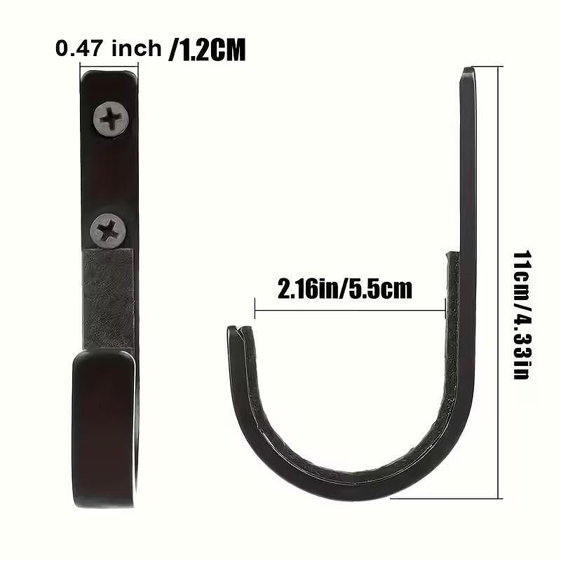 Suport de arme, set 2 cârlige pentru puști, negru