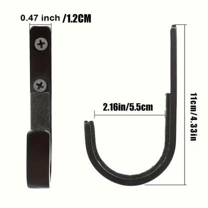 Suport de arme, set 2 cârlige pentru puști, negru