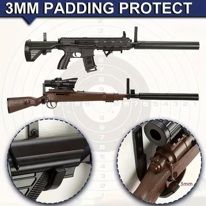 Suport de arme, set 2 cârlige pentru puști, negru