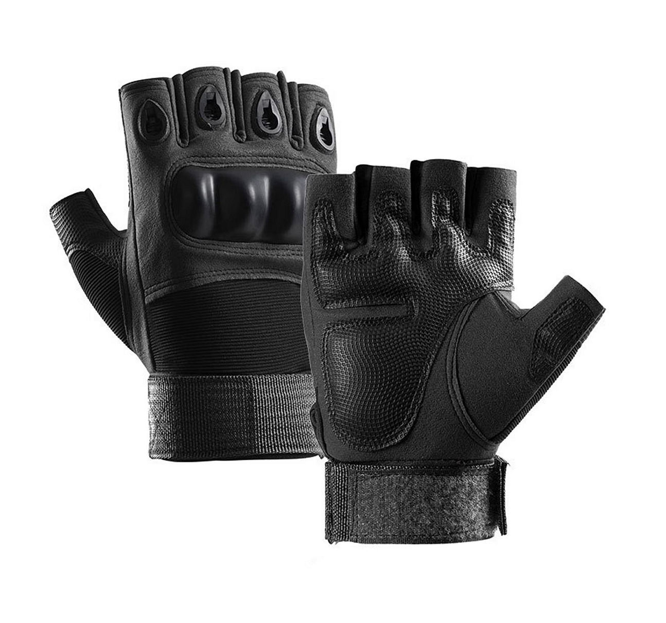 Mănuși tactice fără degete, cu protecții