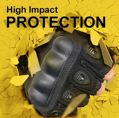 Mănuși tactice fără degete, cu protecții