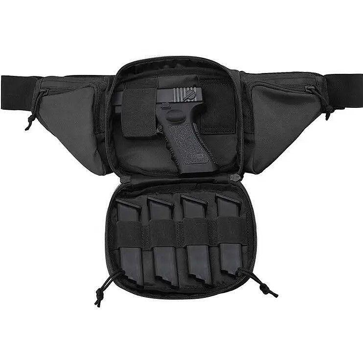 Geantă tactică de șold cu sistem MOLLE și compartiment pentru pistol 600D