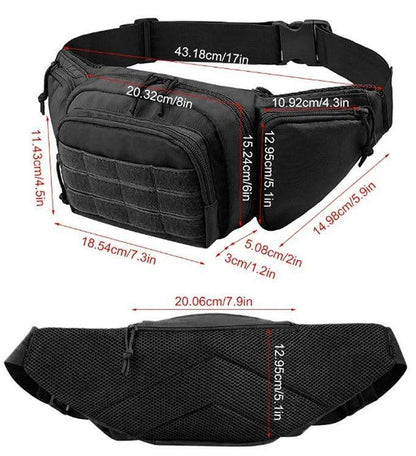 Geantă tactică de șold cu sistem MOLLE și compartiment pentru pistol 600D