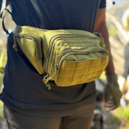 Geantă tactică de șold cu sistem MOLLE și compartiment pentru pistol 600D
