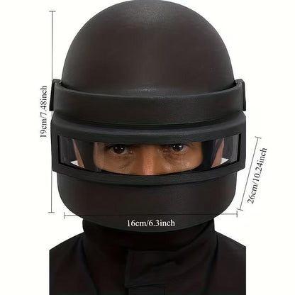 Cască de protecție tactică cu vizor – stil SWAT, neagră