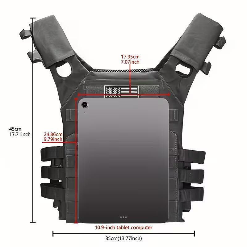 Vestă tactică Plate Carrier, sistem MOLLE, reglabilă