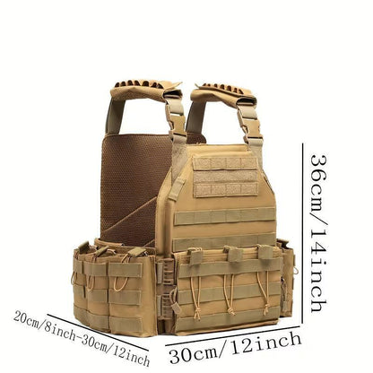 Vestă tactică Plate Carrier, sistem MOLLE, cu module - reglabilă