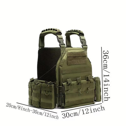Vestă tactică Plate Carrier, sistem MOLLE, cu module - reglabilă