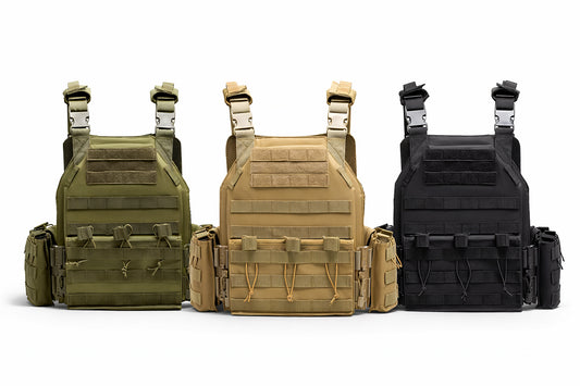 Vestă tactică Plate Carrier, sistem MOLLE, cu module - reglabilă