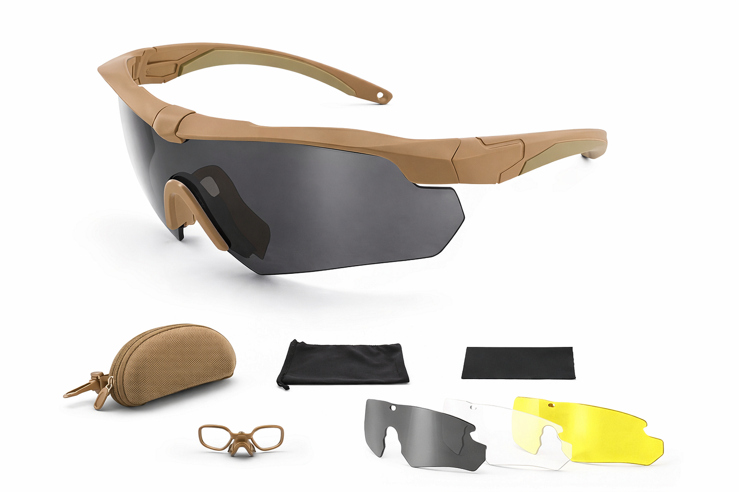 Ochelari tactici de protecție polarizați cu 3 lentile interschimbabile – rezistenți la impact