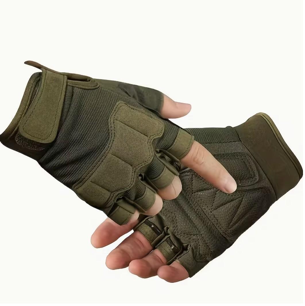 Mănuși tactice fără degete cu protecție întărită