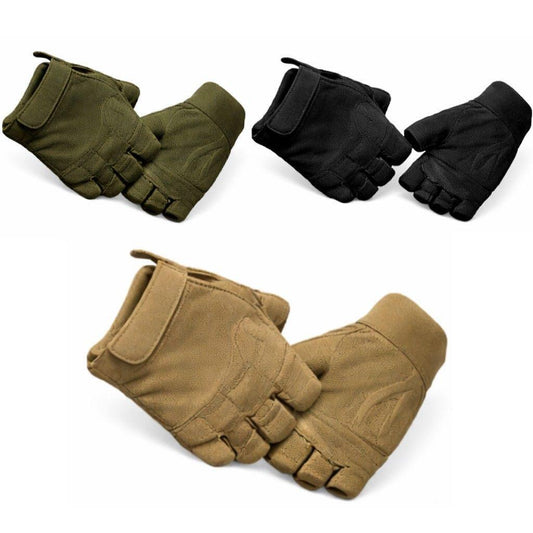 Mănuși tactice fără degete cu protecție întărită