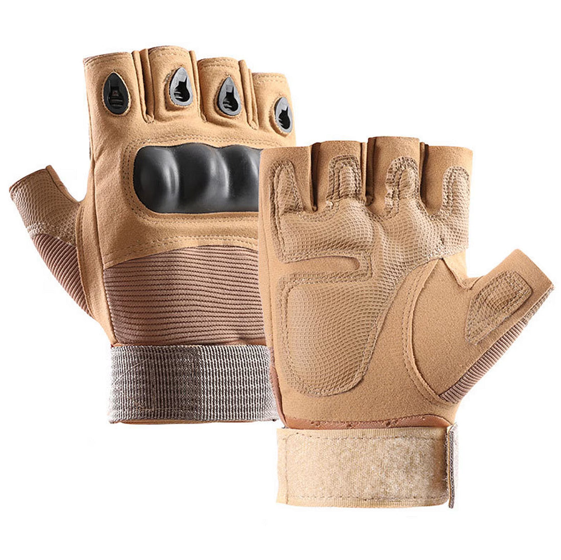 Mănuși tactice fără degete, cu protecții