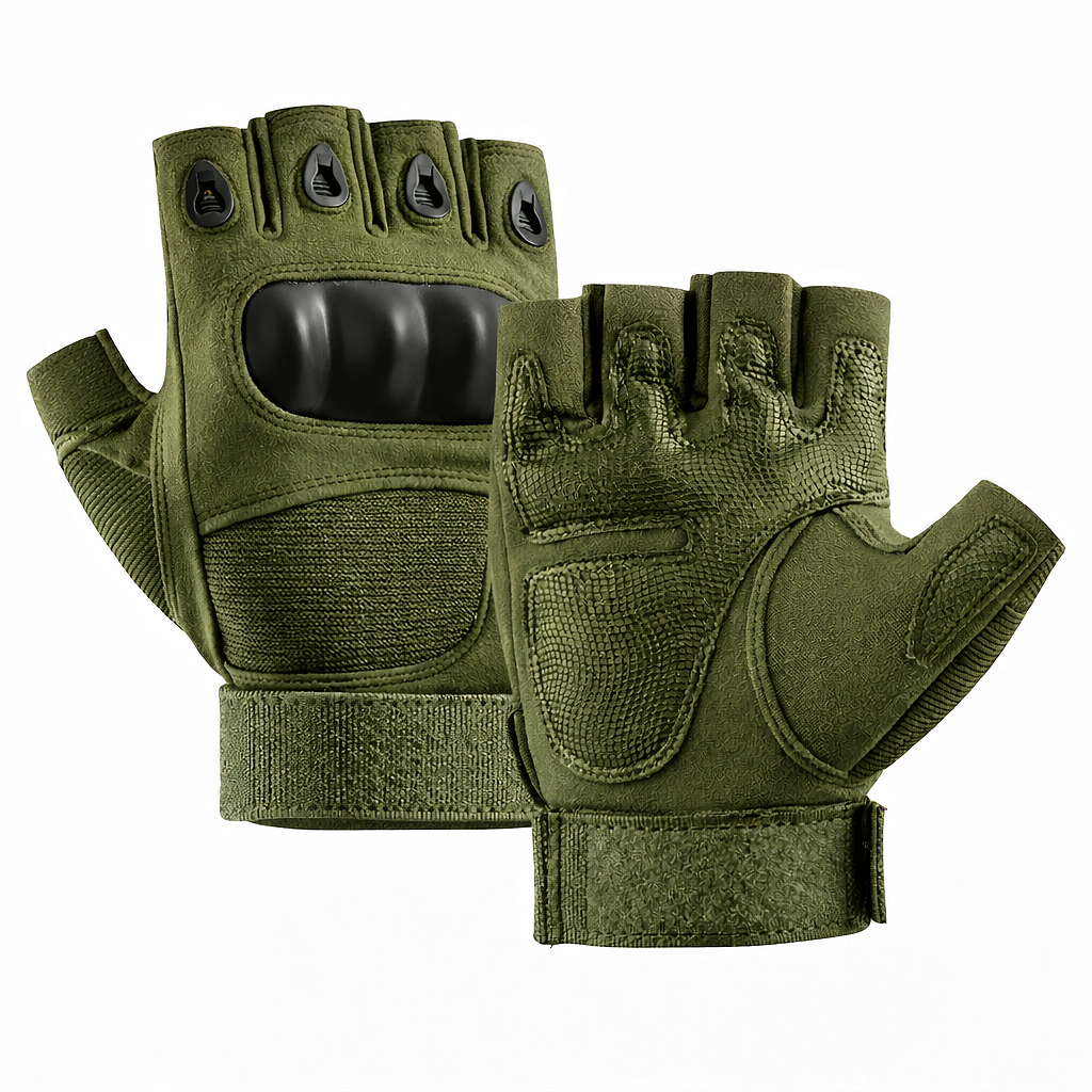 Mănuși tactice fără degete, cu protecții